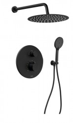 SAPHO - Podomietkový sprchový set s termostatickou batériou, box, 2 výstupy, čierna mat (RH396B-01)