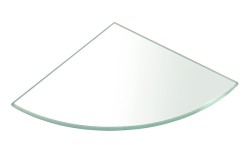 SAPHO - Polička rohová, štvrťkruhová 200x200x8, číre sklo (23487)