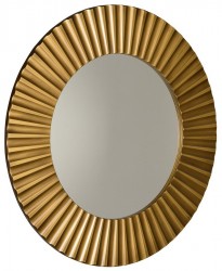 SAPHO - PRIDE guľaté zrkadlo v drevenom ráme priemer 90cm, bronz (PD904)
