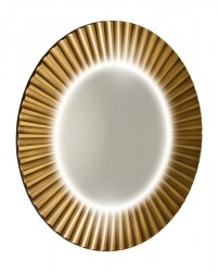 SAPHO - PRIDE STRIP guľaté zrkadlo s LED osvetlením v ráme, priemer 75cm, bronz (PD754)