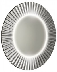 SAPHO - PRIDE STRIP guľaté zrkadlo s LED osvetlením v ráme, priemer 75cm, strieborná (PD752)