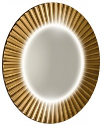 SAPHO - PRIDE STRIP guľaté zrkadlo s LED osvetlením v ráme, priemer 90cm, bronz (PD954)