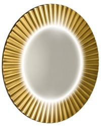 SAPHO - PRIDE STRIP guľaté zrkadlo s LED osvetlením v ráme, priemer 90cm, zlato (PD950)