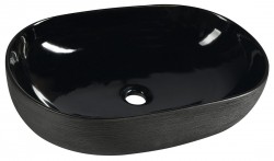 SAPHO - PRIORI keramické umývadlo na dosku 58x40 cm, čierna (PI031)