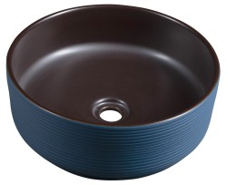 SAPHO - PRIORI keramické umývadlo na dosku Ø 41 cm, hnedá/modrá (PI033)