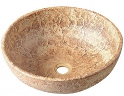 SAPHO - PRIORI keramické umývadlo na dosku Ø 41 cm, hnedá se vzorom (PI010)
