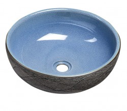 SAPHO - PRIORI keramické umývadlo na dosku Ø 41 cm, modrá/sivá (PI020)