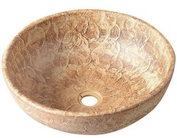 SAPHO - PRIORI keramické umývadlo na dosku, priemer 41cm, hnedá se vzorom (PI010)