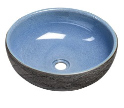 SAPHO - PRIORI keramické umývadlo na dosku, priemer 41cm, modrá/šedá (PI020)