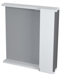 SAPHO - PULSE galérka s LED osvetlením 75x80x17cm, pravá, biela/antracit (PU078-3034)