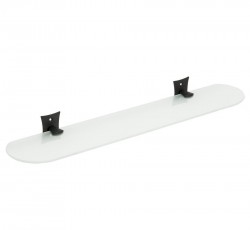 SAPHO - REBECCA polica 560x113, čierna / sklo satin (CC015)