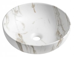 SAPHO - RONDANE keramické umývadlo na dosku priemer 41cm, bianco carrara (AR435BC)