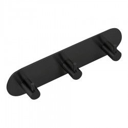 SAPHO - Samolepiaci trojitý háčik, okrúhly, čierna mat (32203B)