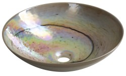 SAPHO - SAND MURANO sklenené umývadlo na dosku, priemer 41cm, sand (YM1234)