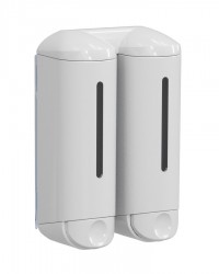 SAPHO - SHOWER MEDIUM dvojitý dávkovač tekutého mydla 2x250ml, biela (A94801)