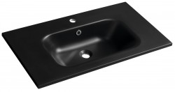 SAPHO - SIDRA umývadlo 81x46cm, liaty mramor, čierna mat (SD081B)