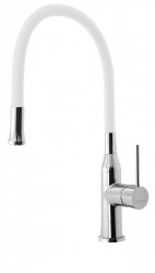 SAPHO - SILI stojánkova drezová batéria, flexibilné ramienko, biala/chróm (SR481)