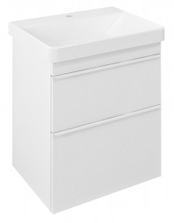 SAPHO - SITIA umývadlová skrinka 56,4x70x44,2cm, 2x zásuvka, biela matná (SI060-3131)