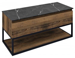 SAPHO - SKARA umývadlová skrinka 100x50x45cm, čierna mat/dub collingwood (CG009-1919)