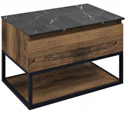 SAPHO - SKARA umývadlová skrinka 80x50x45cm, čierna mat/dub collingwood (CG008-1919)