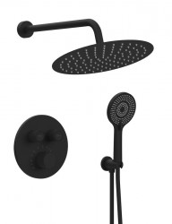 SAPHO - SMART SELECT podomietková termostatická sprchová súprava, 2 výstupy, vystúpenie, čierna mat (RP032B-01)