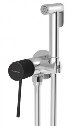 SAPHO - SOLARIS podomietková bidetová batéria so Stop sprškou, guľaty, chróm/čierna mat (WD040CB)