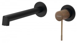 SAPHO - SOLARIS podomietková dvojprvková umývadlová batéria, čierna/meď mat (WD008PG)