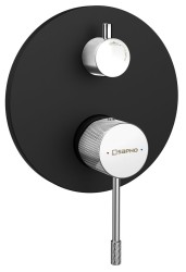 SAPHO - SOLARIS podomietková sprchová batéria, 2 výstupy, čierna mat/chróm (WD042BC)
