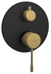 SAPHO - SOLARIS podomietková sprchová batéria, 2 výstupy, čierna/zlato mat (WD042G)