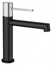 SAPHO - SOLARIS stojanková umývadlová batéria, čierna mat/chróm (WD002BC)