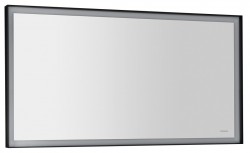 SAPHO - SORT zrkadlo s LED osvetlením 120x70cm, čierna mat (ST120)