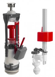 SAPHO - Splachovací mechanizmus s DUAL tlačidlom, spodné napúšťanie 1/2