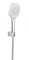 SAPHO - Sprchová súprava, 3 sprchovacie režimy, silikónové trysky, pevný držiak, hadica 1500, chróm (1204-62)
