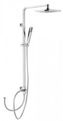 SAPHO - Sprchový stĺp k napojeniu na batériu, pevná a ručná sprcha, hranatý, chróm (1202-29)