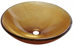 SAPHO - SUN sklenené umývadlo na dosku Ø 42 cm, medova (2501-03)