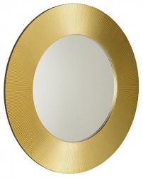 SAPHO - SUNBEAM guľaté zrkadlo v drevenom ráme priemer 90cm, zlatá (SB900)