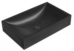 SAPHO - TARANT betónové umývadlo s výpusťou, 58x36cm, čierny granit (AR471)