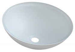 SAPHO - TELICA sklenené umývadlo na dosku Ø 42 cm, biela mat (TY181W)