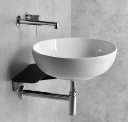 SAPHO - TETRIS umývadlo s držiakom pre podomietkovou batériu, čierna mat (TZ429-01)