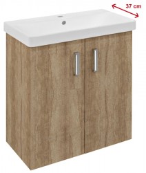 SAPHO - THEIA umývadlová skrinka 66,3x70x35cm, 2x dvierka, dub Alabama (TH072-2222)