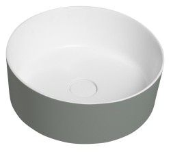 SAPHO - THIN umývadlo na dosku Ø38 cm, bielá mat/verde (WN548-44)