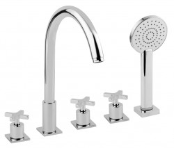 SAPHO - TRAX päťprvková batéria na okraj vane, chróm (632)