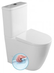 SAPHO - TURKU RIMLESS WC kombi zvýšená, sp./zad.odpad, biela (PC104WR)