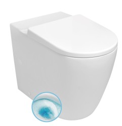 SAPHO - TURKU WC kombi misa, Vortex Rimless, so zvýšeným sedením 64x38cm, spodný/zadný odtok, biela (PC104-111)