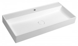 SAPHO - TWIG umývadlo vrátane krytu výpuste 100x47cm, liaty mramor, biela (TW100)