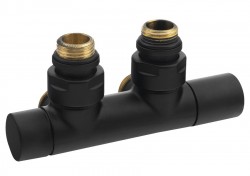 SAPHO - TWIN BLACK pripojovacia súprava ventilov pre stredové pripojenie, čierna mat (CP4101BS)