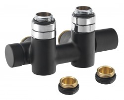 SAPHO - TWIN COMBI pripojovacia súprava ventilov pre stredové pripojenie, pravá, čierna mat (CP461BS)