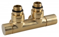 SAPHO - TWIN pripojovacia súprava ventilov pre stredové pripojenie, zlato mat (CP401SGM)