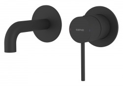 SAPHO - ULTRAMIX 2-prvková podomietková umývadlová batéria, hubica 10cm, čierná mat (UT110B)