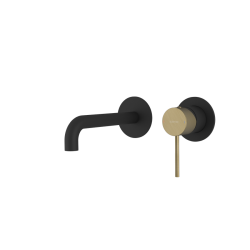 SAPHO - ULTRAMIX 2-prvková podomietková umývadlová batéria, hubica 20cm, čierná mat/zlato mat (UT018BG)